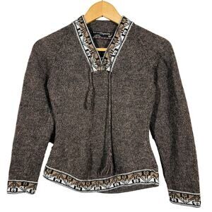 Arte Vivo Miguelito Kids Alpaca Sweater  Pullover Knit Casual Brown - S